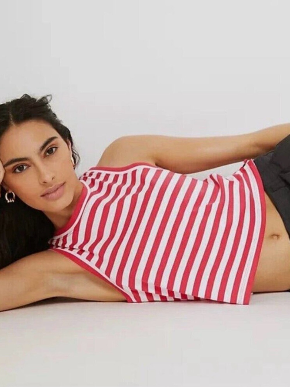 Anthropologie Maeve Pink & White Striped Tank Top